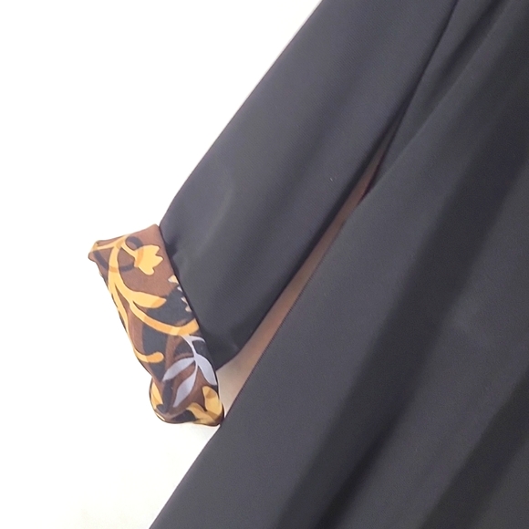 2 Tops in 1 Reversable QVC Floral Brown Tan Gray Tunic Size M - Picture 3 of 7